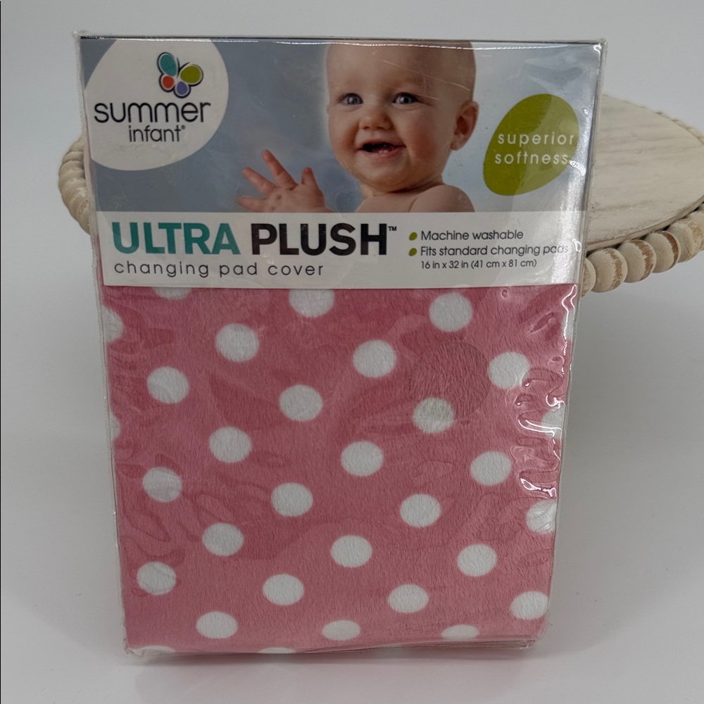 NWT Summer Infant Pink Polka Dot Changing Pad Cover